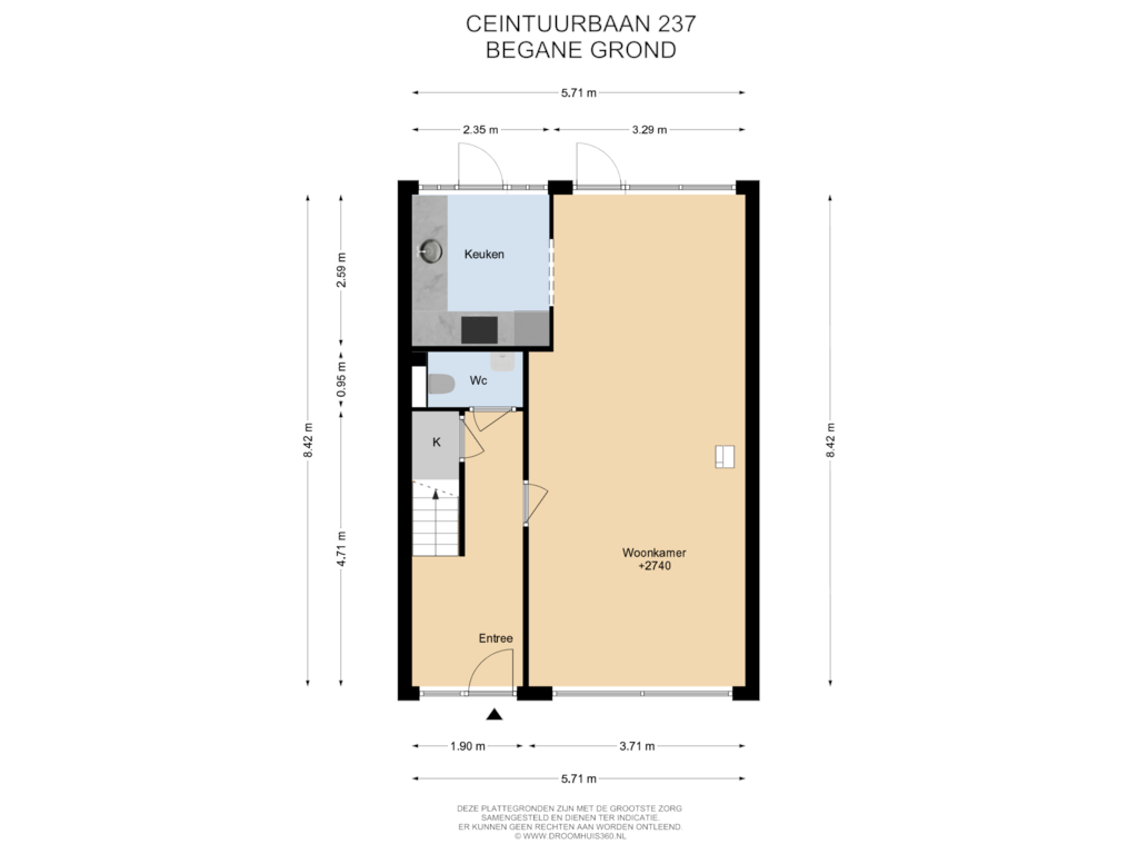 View floorplan of Begane grond of Ceintuurbaan 237