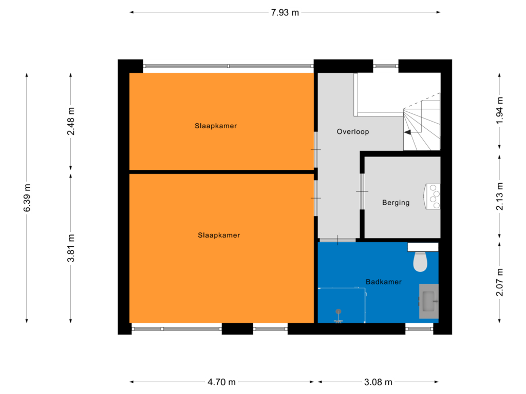 Bekijk plattegrond van Tweede Verdieping van Villa Dotterbloem 20