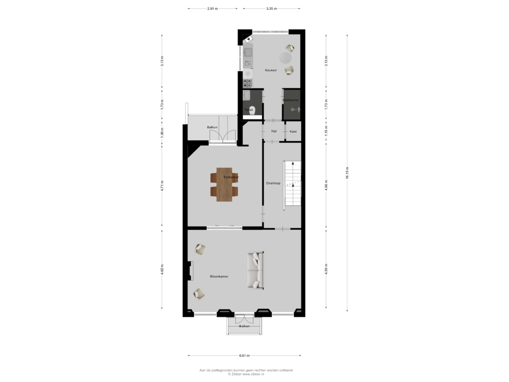 Bekijk plattegrond van Eerste Verdieping van Hertogstraat 23