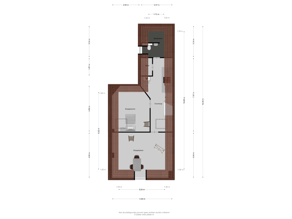 Bekijk plattegrond van Derde Verdieping van Hertogstraat 23