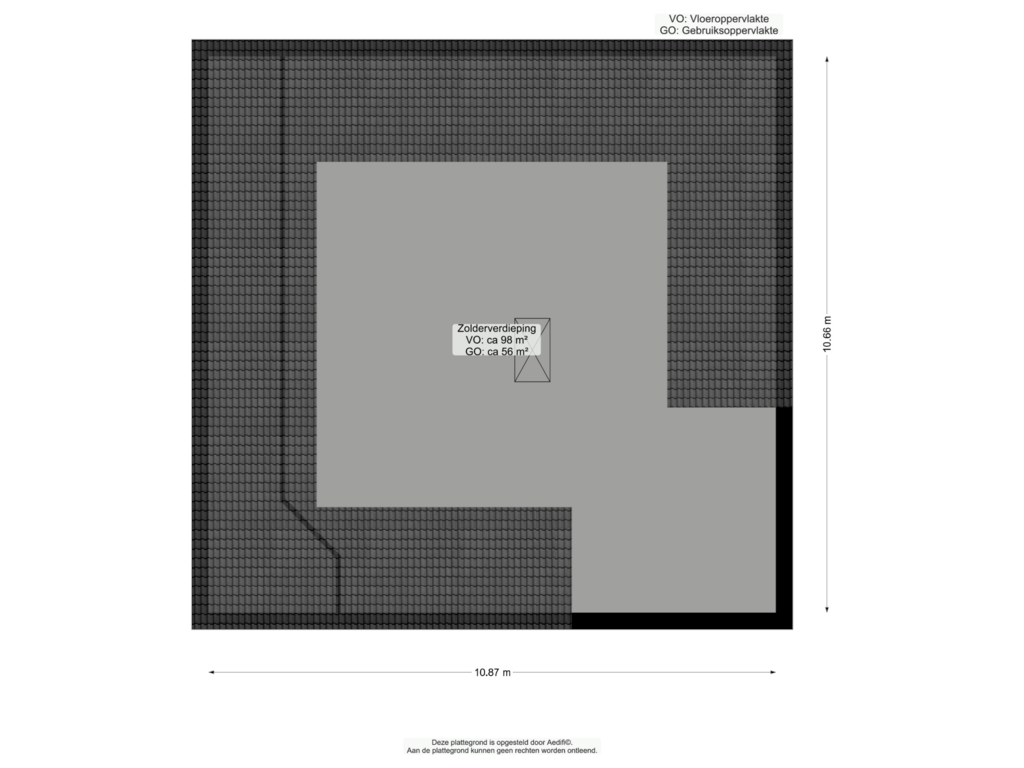 View floorplan of Tweede verdieping of Oudestreek 1