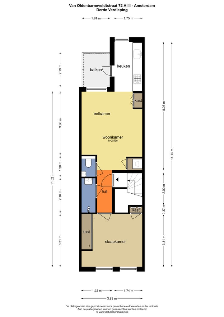 Foto 21 van Van Oldenbarneveldtstraat 72-A3