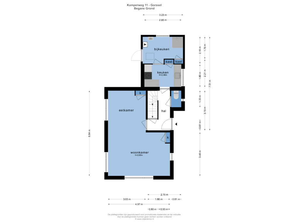 Bekijk plattegrond van BEGANE GROND van Kamperweg 11