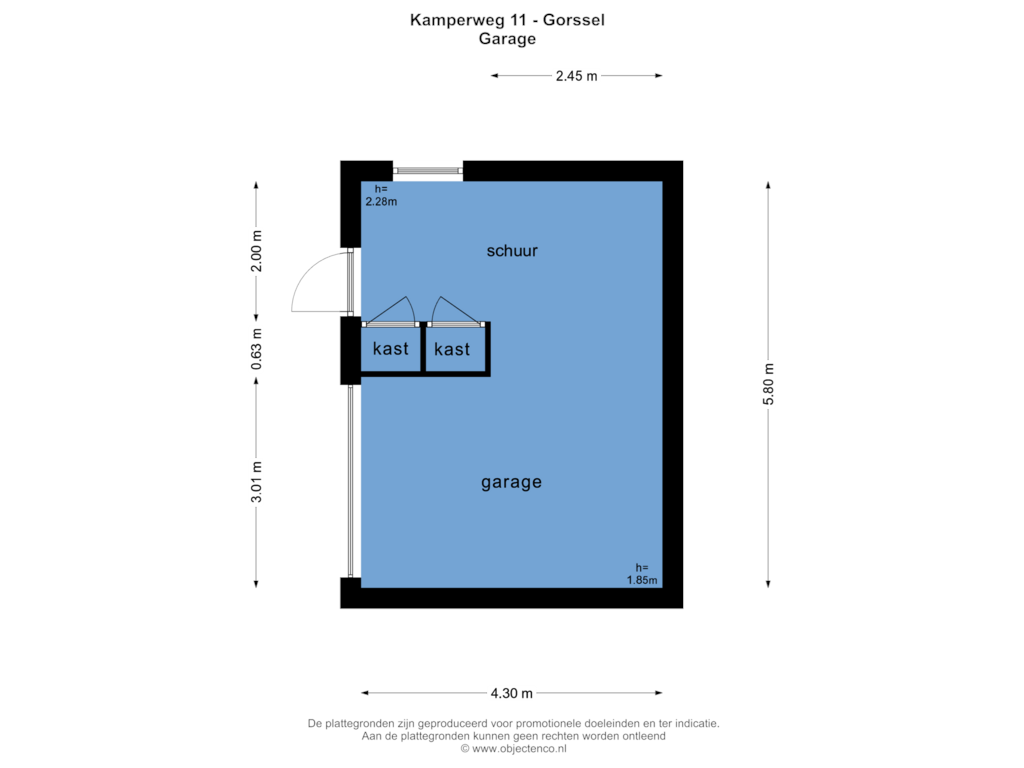 Bekijk plattegrond van GARAGE van Kamperweg 11