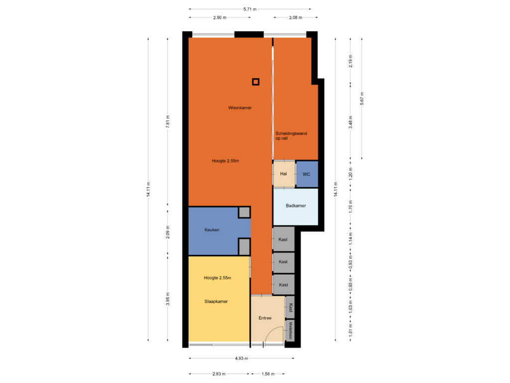 View floorplan of Begane grond of Paul Krugerstraat 68-628