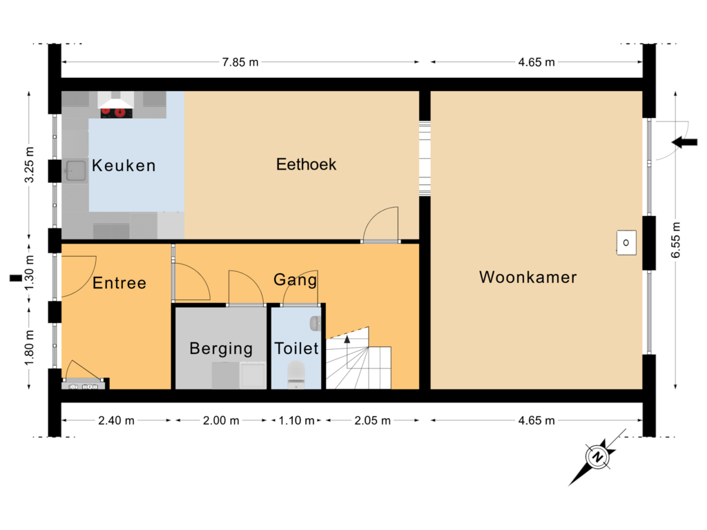 Bekijk plattegrond van Begane grond van Nieuwe Onnastraat 58