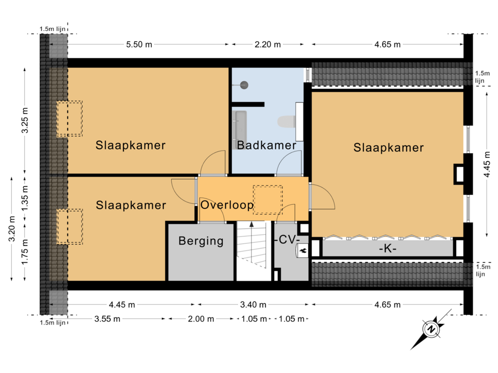 Bekijk plattegrond van 1e Verdieping van Nieuwe Onnastraat 58