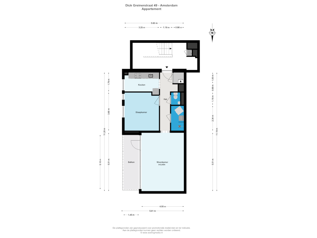 Bekijk plattegrond van Appartement van Dick Greinerstraat 49