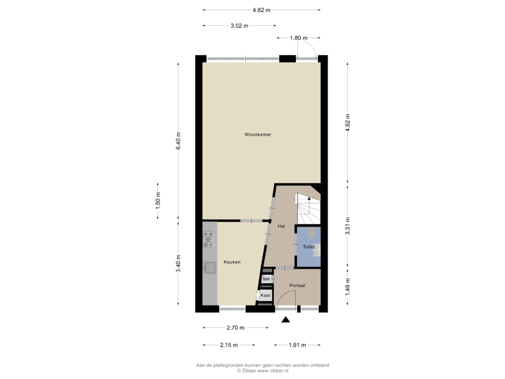 Bekijk plattegrond van Begane grond van De Wieken 58