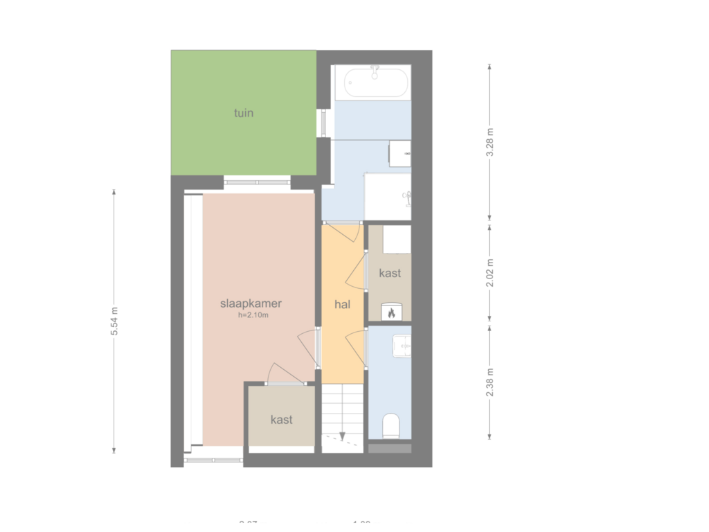 Bekijk plattegrond van Souterrain van Tweede Jan Steenstraat 40-H