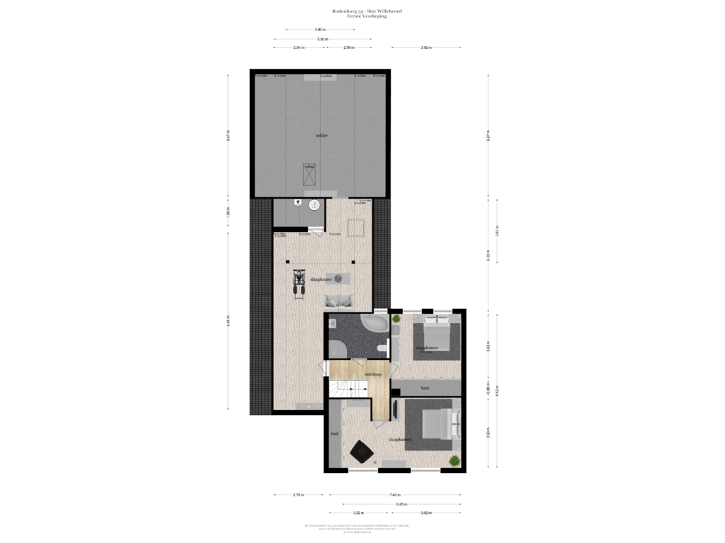 Bekijk plattegrond van EERSTE VERDIEPING van Rodenburg 35