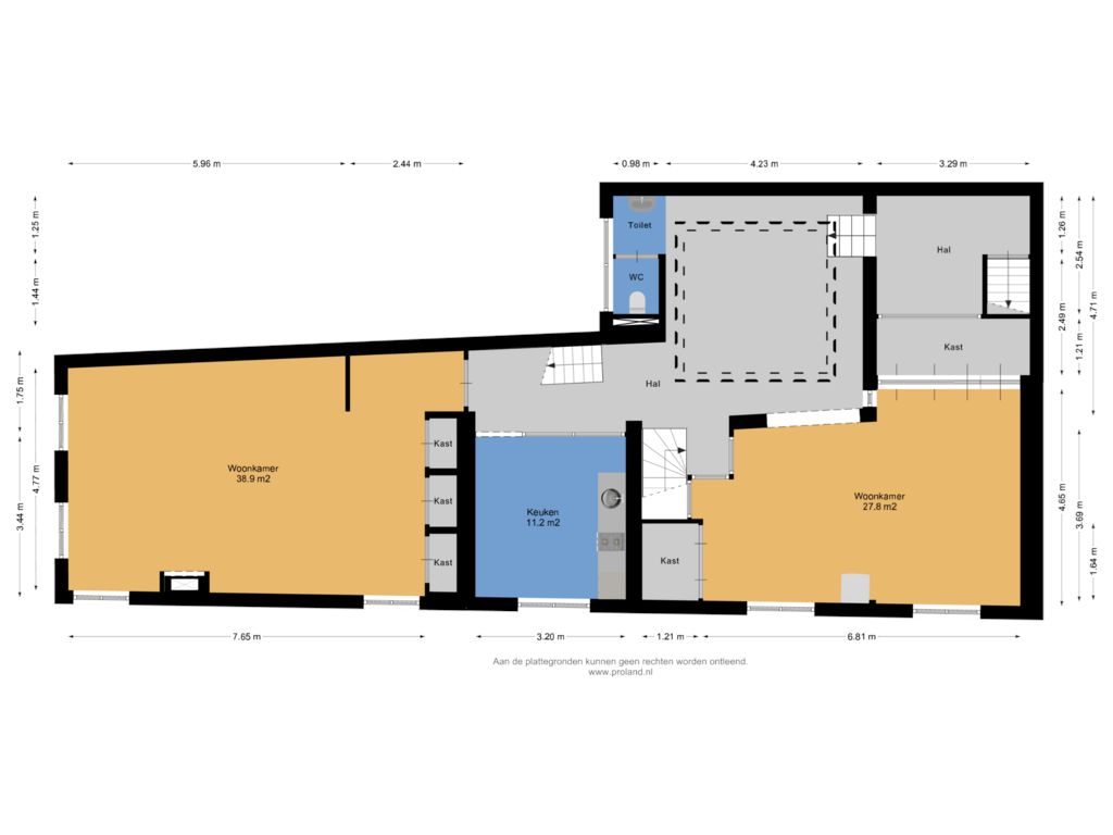 Bekijk plattegrond van Eerste verdieping van Breestraat 74