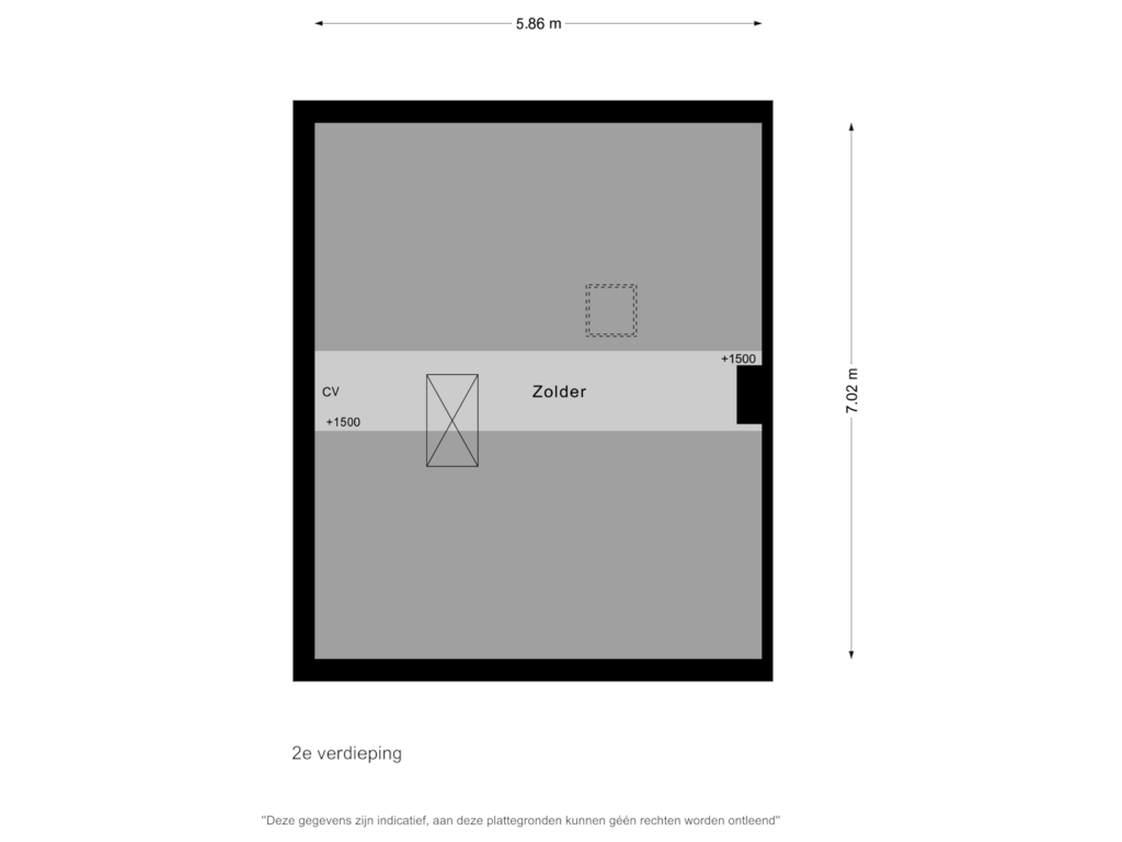 View floorplan of 2e verdieping of J.E. de Witstraat 33