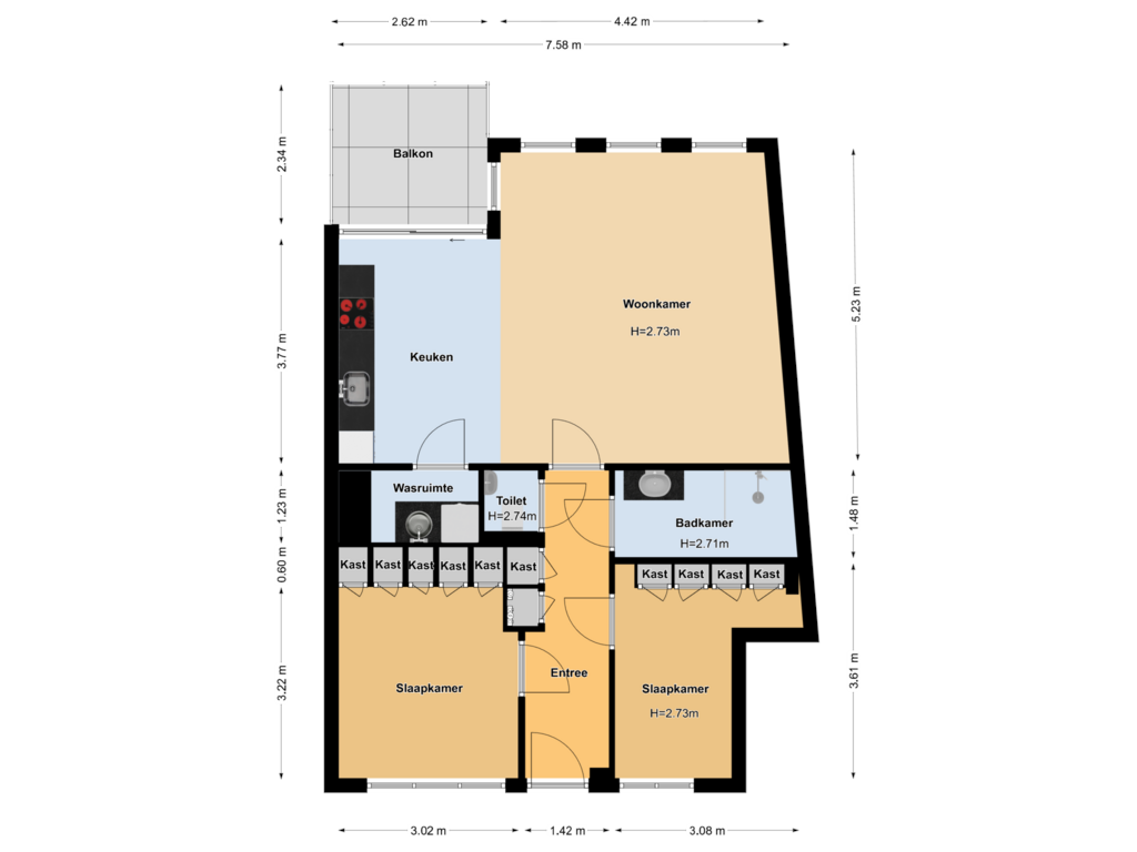 View floorplan of First floor of Gerrit Rietveldsingel 141