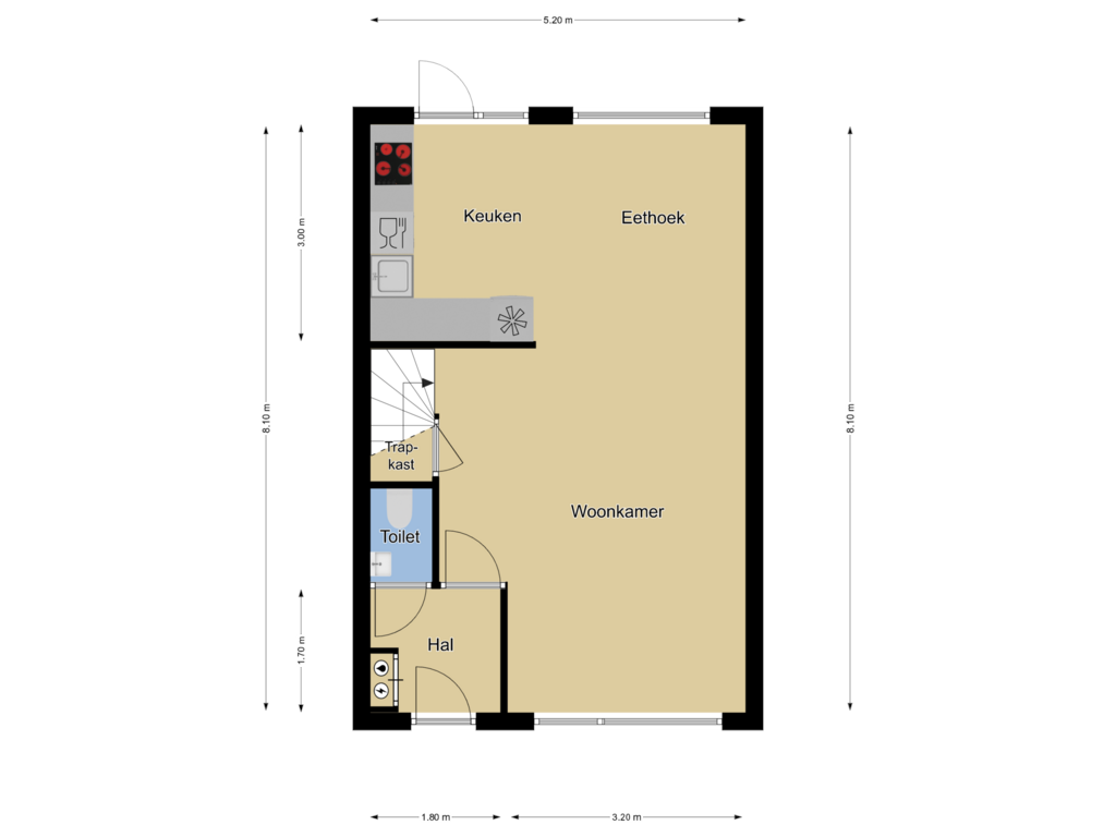 Bekijk plattegrond van Begane grond van Rijnstraat 87