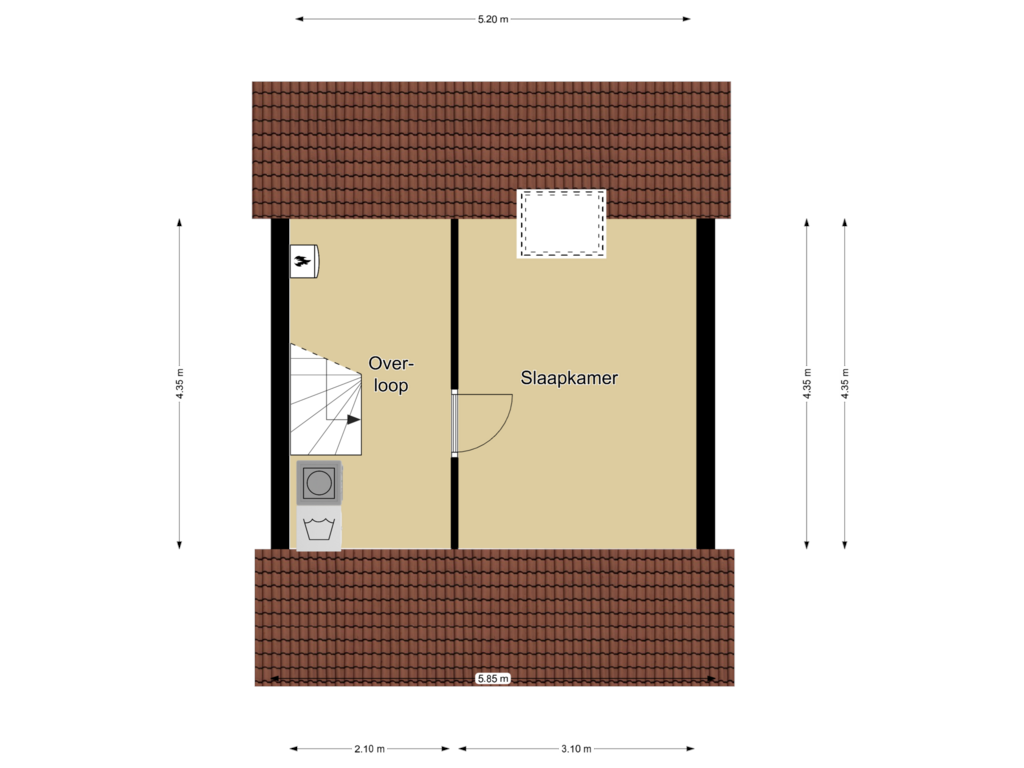 Bekijk plattegrond van 2e verdieping van Rijnstraat 87