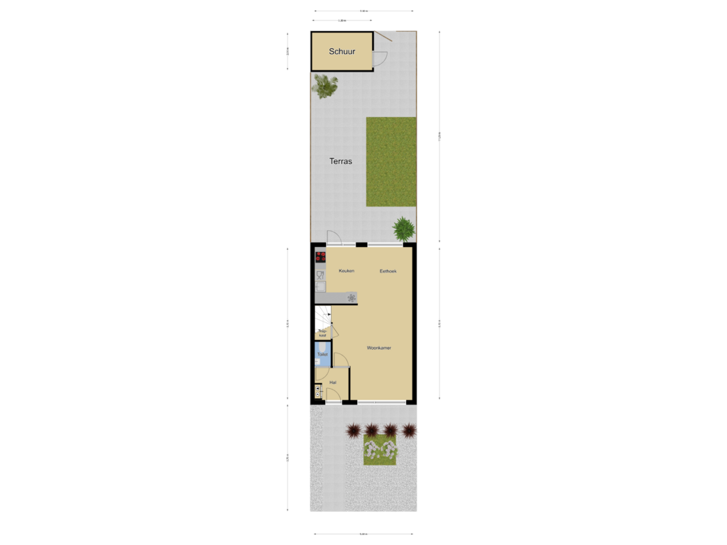 Bekijk plattegrond van Perceel overzicht van Rijnstraat 87