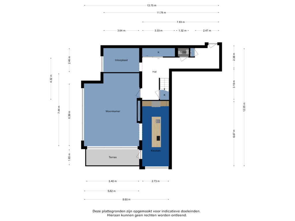 Bekijk plattegrond van Begane grond van Aelbrechtskade 49-A