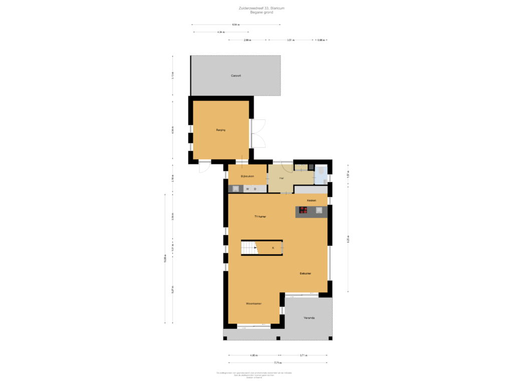 Bekijk plattegrond van Begane grond van Zuiderzeedreef 33