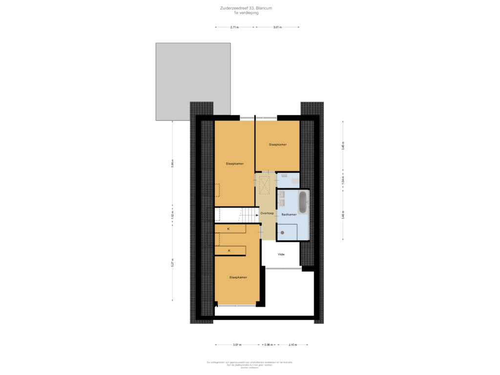 Bekijk plattegrond van 1e verdieping van Zuiderzeedreef 33