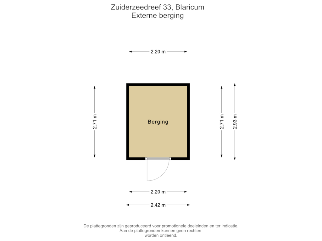 Bekijk plattegrond van Externe berging van Zuiderzeedreef 33