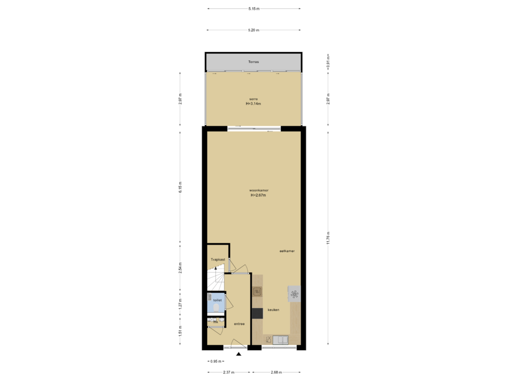 Bekijk plattegrond van Begane Grond van Henri Polakstraat 14