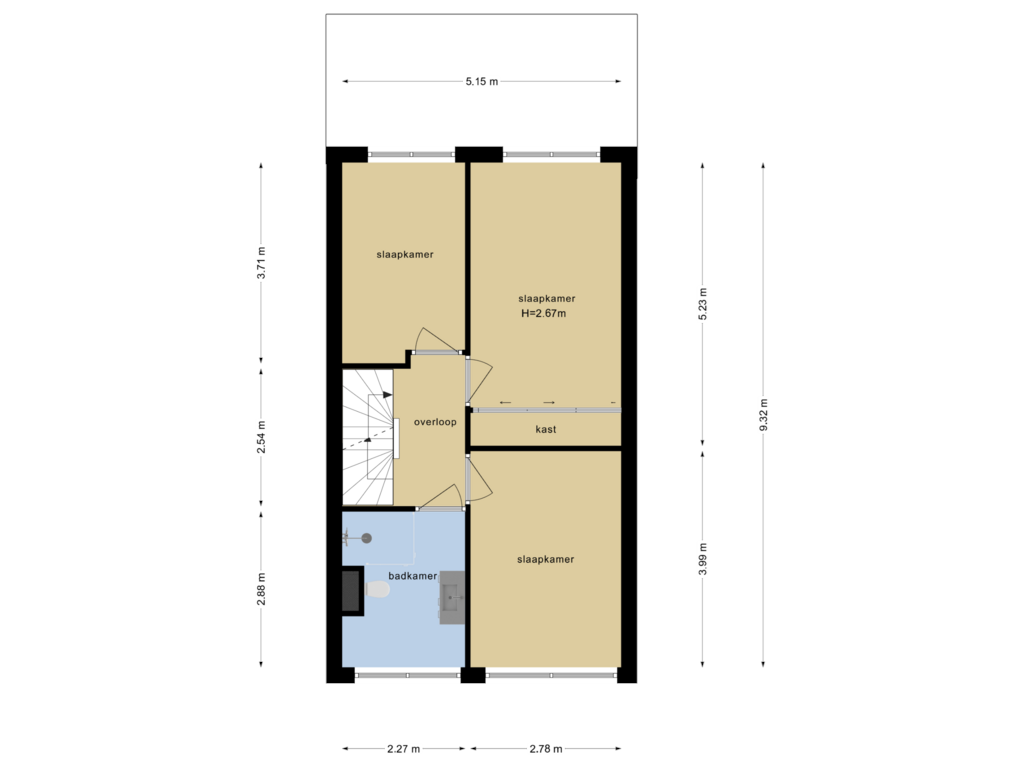 Bekijk plattegrond van Eerste Verdieping van Henri Polakstraat 14