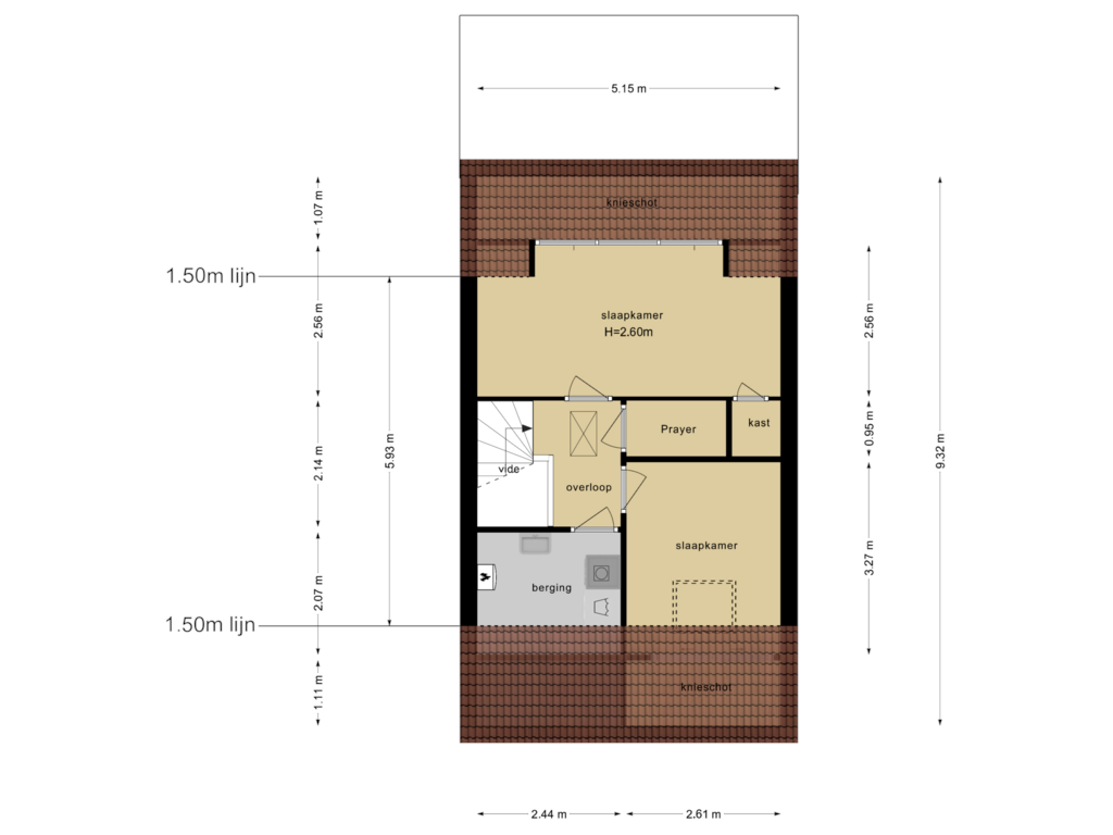 Bekijk plattegrond van Tweede Verdieping van Henri Polakstraat 14