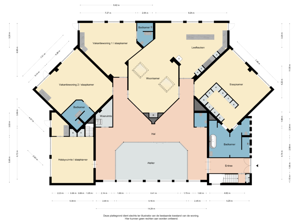 Bekijk plattegrond van Begane grond van Brede Hoolstraat 13