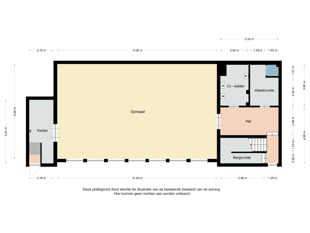 Bekijk plattegrond van Kelder / Souterrain van Brede Hoolstraat 13