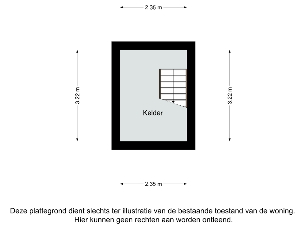 Bekijk plattegrond van Kelder van Brede Hoolstraat 13