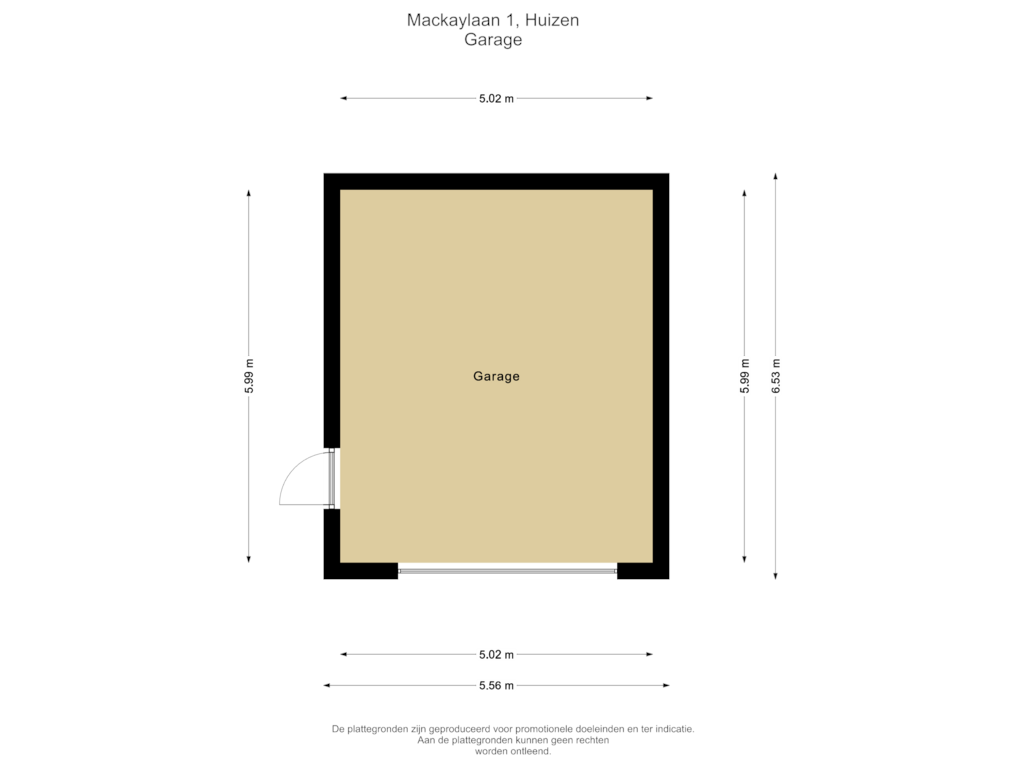 Bekijk plattegrond van Garage van Mackaylaan 1