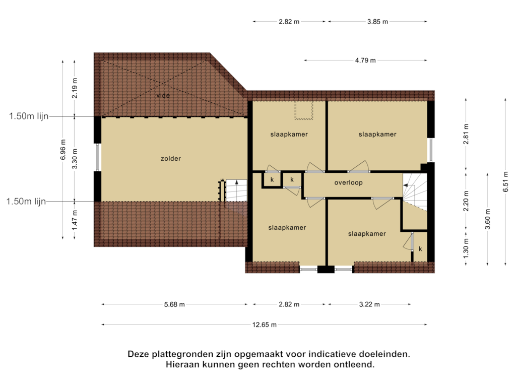 Bekijk plattegrond van 1e verdieping van Bosstraat 68