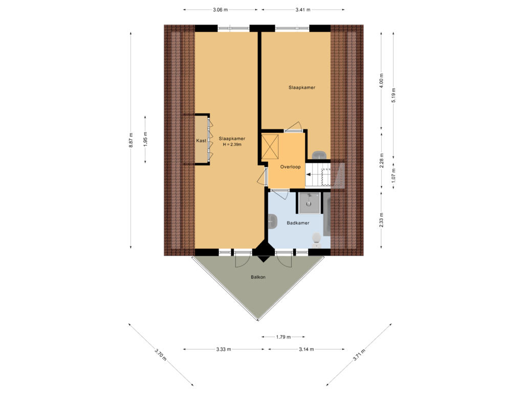 Bekijk plattegrond van Eerste verdieping van A.C. Bakkerstraat 28