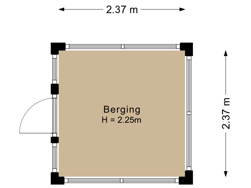 Bekijk plattegrond van Berging van A.C. Bakkerstraat 28