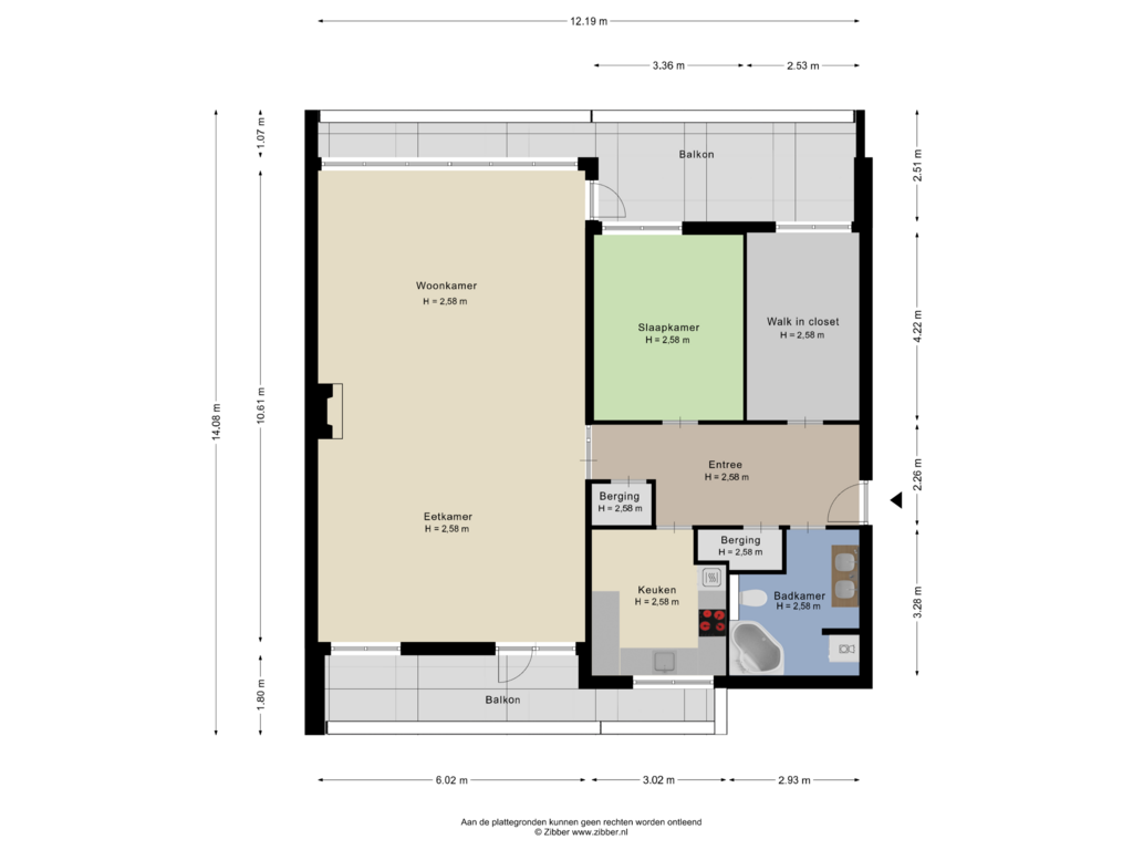 Bekijk plattegrond van Appartement van Sterrekinderen erf 88