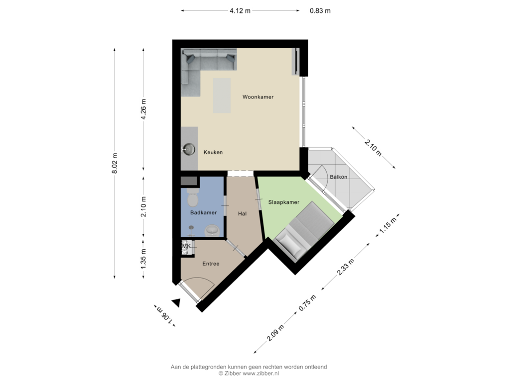 Bekijk plattegrond van Appartement van Fellenoordstraat 42