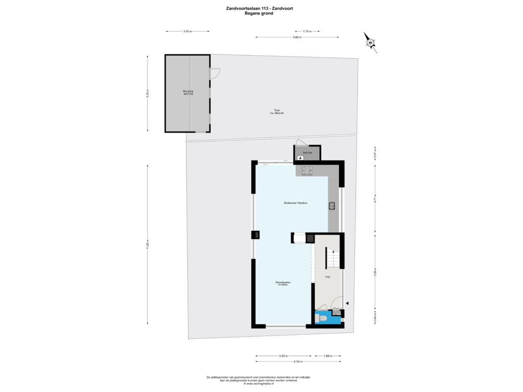 Bekijk plattegrond van Begane grond van Zandvoortselaan 113