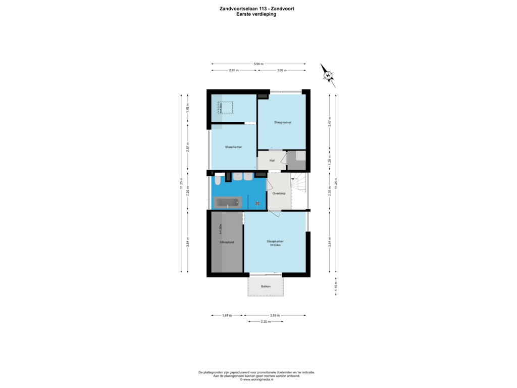 Bekijk plattegrond van Eerste verdieping van Zandvoortselaan 113