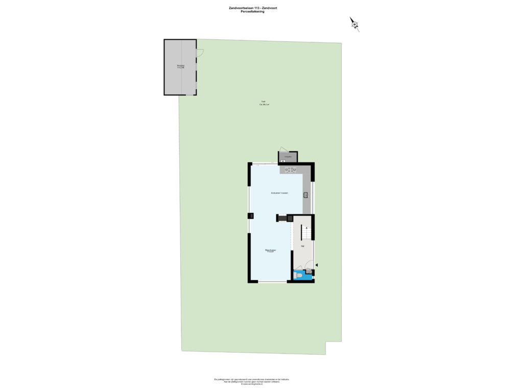 Bekijk plattegrond van Perceeltekening van Zandvoortselaan 113