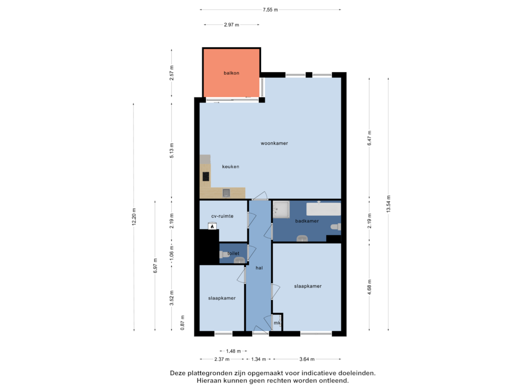 Bekijk plattegrond van Appartement van Beukenstraat 4-08