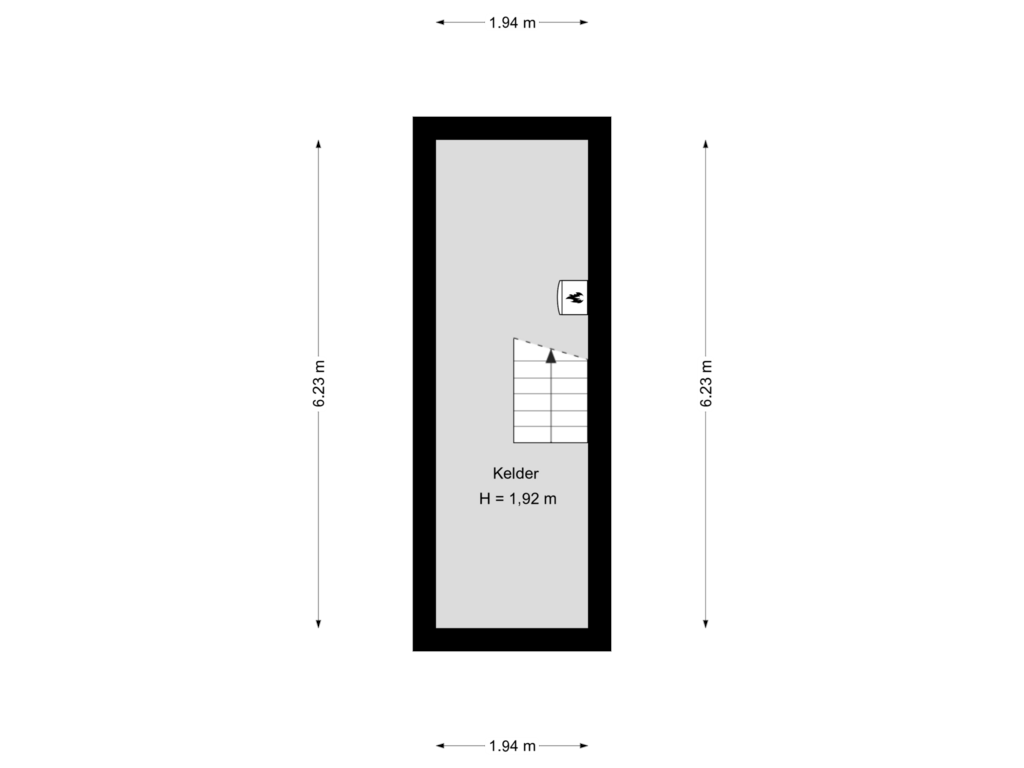 Bekijk plattegrond van Kelder van Calvariestraat 52-B