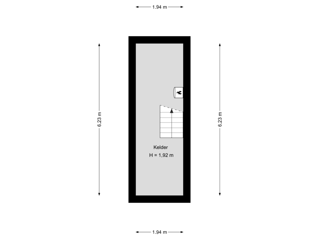 View floorplan of Kelder of Calvariestraat 52-C