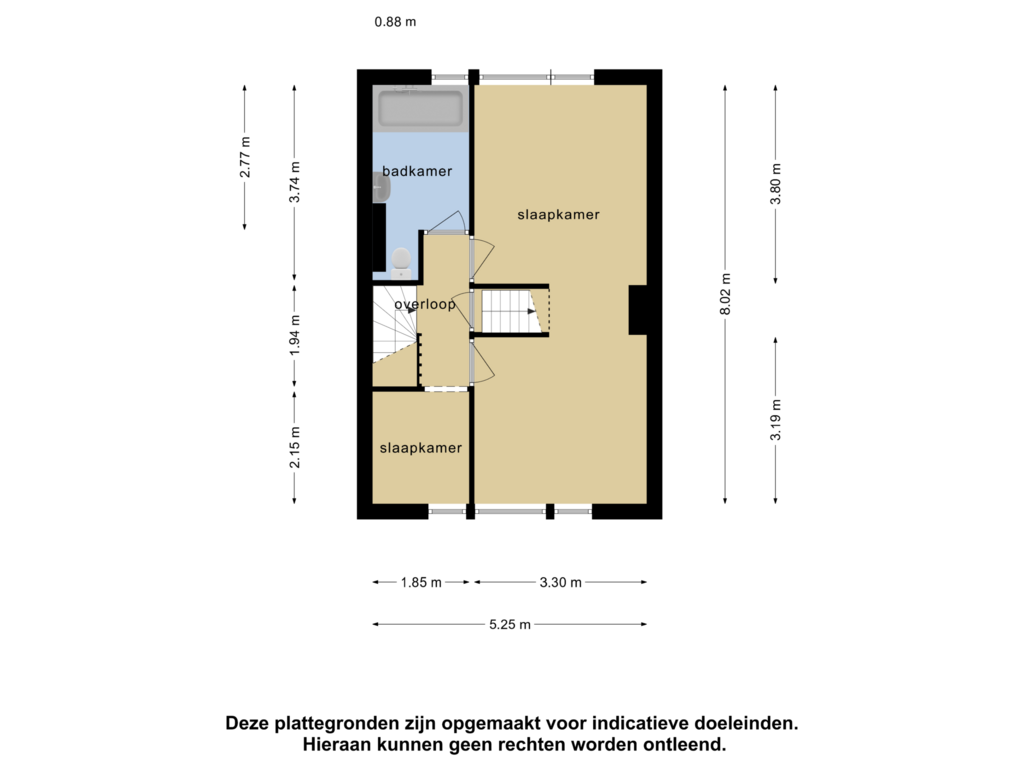 View floorplan of 1e verdieping of Heezerweg 247