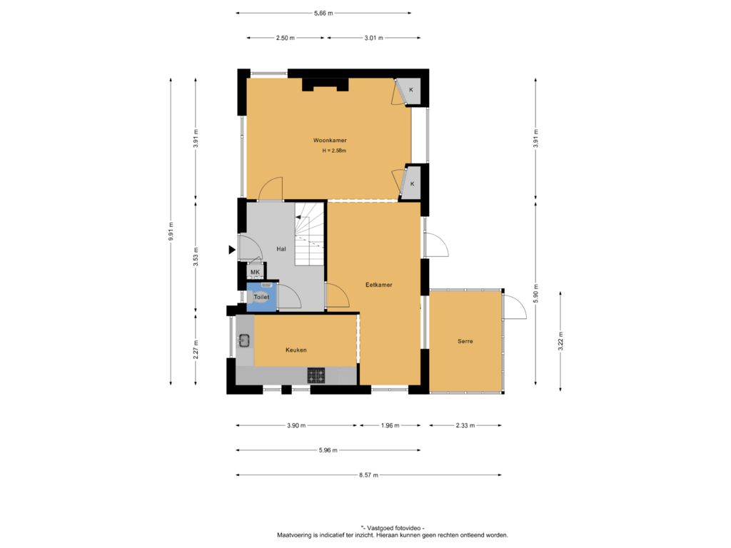 Bekijk plattegrond van Begane grond van Nieuwe Tielseweg 114