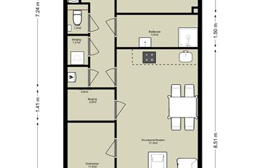 3-kamer appartement op de begane grond thumbnail