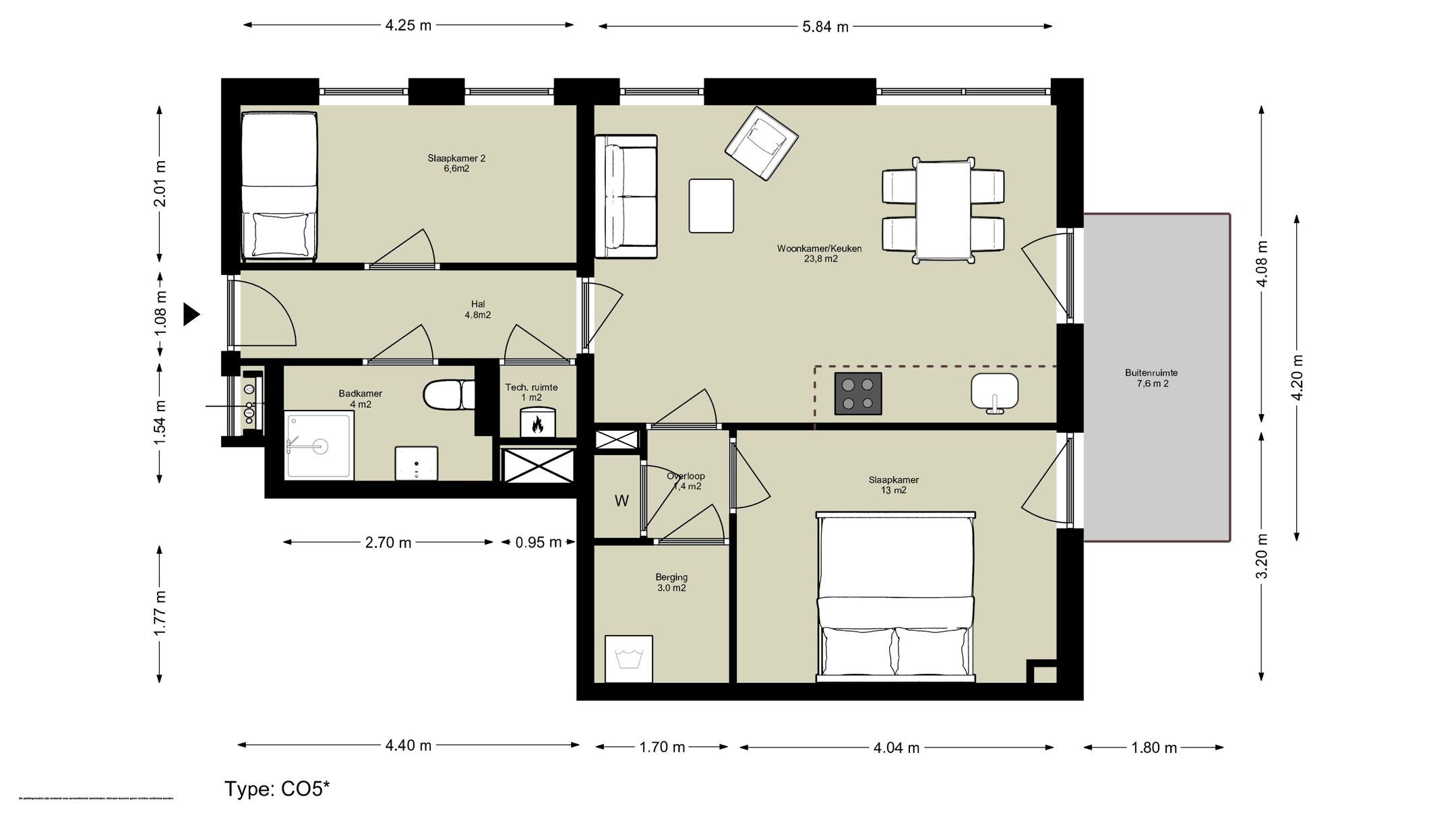 3-kamer appartement op de begane grond (Bouwnr. C.00.05), Amsterdam, 1043BZ, Noord-Holland, Nederland