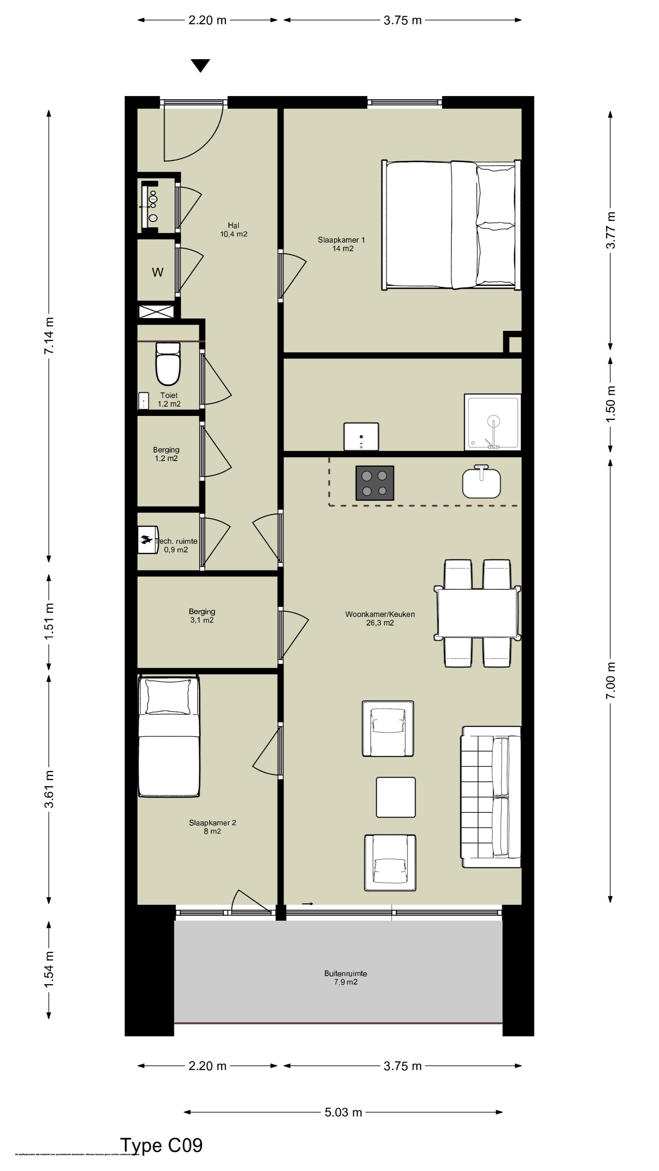 3-kamer appartement (Bouwnr. C.01.05), Amsterdam, 1043BZ, Noord-Holland, Nederland