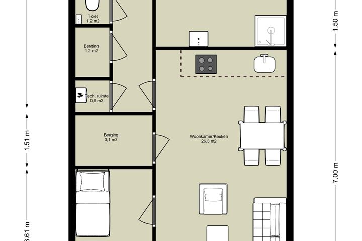 Bekijk foto 1 van 3-kamer appartement (Bouwnr. C.01.05)