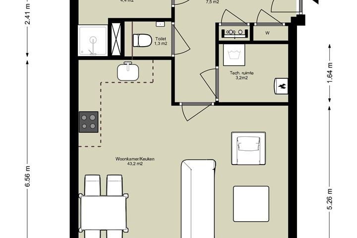 Bekijk foto 1 van 3-kamer appartement (Bouwnr. C.01.06)